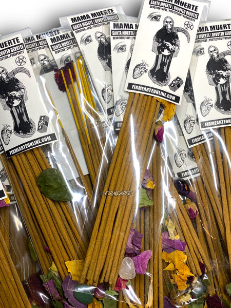 Incense | Mama Muerte | Santa Muerte | Devoted Devotee | 10 stick pack + crystal companion