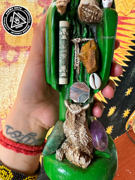 Mama Muerte | Santa Muerte | Statue | 9 inches | Fully Loaded | Green | Prosperity #2