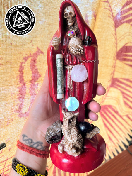 Mama Muerte | Santa Muerte | Statue | 9 inches | Fully Loaded | Red