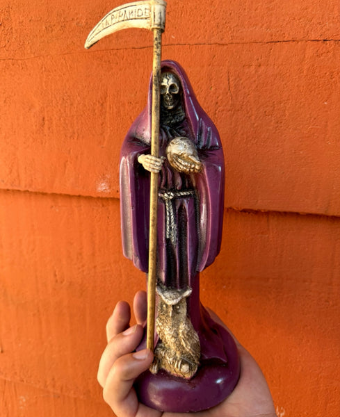 Mama Muerte | Santa Muerte | Statue | 9 inches | Fully Loaded | Purple