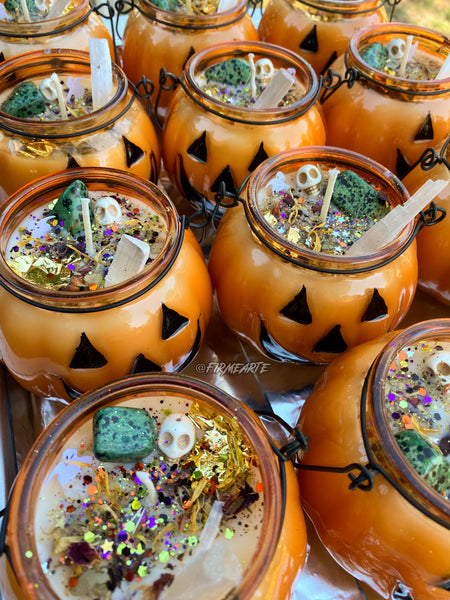 Pumpkin Cauldron Crystal Candles | Scented Pumpkin Patch