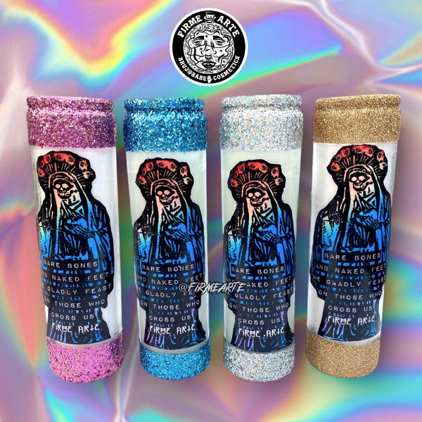 Loaded Spell Candle | Mama Muerte | Glitter | Devoted Devotee | Santa Muerte