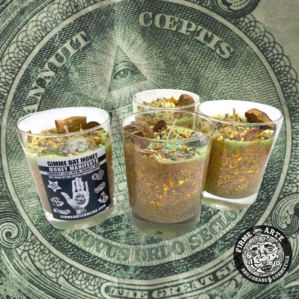 Crystal Companion Candle | Gimme Dat Money | Money Manifesto