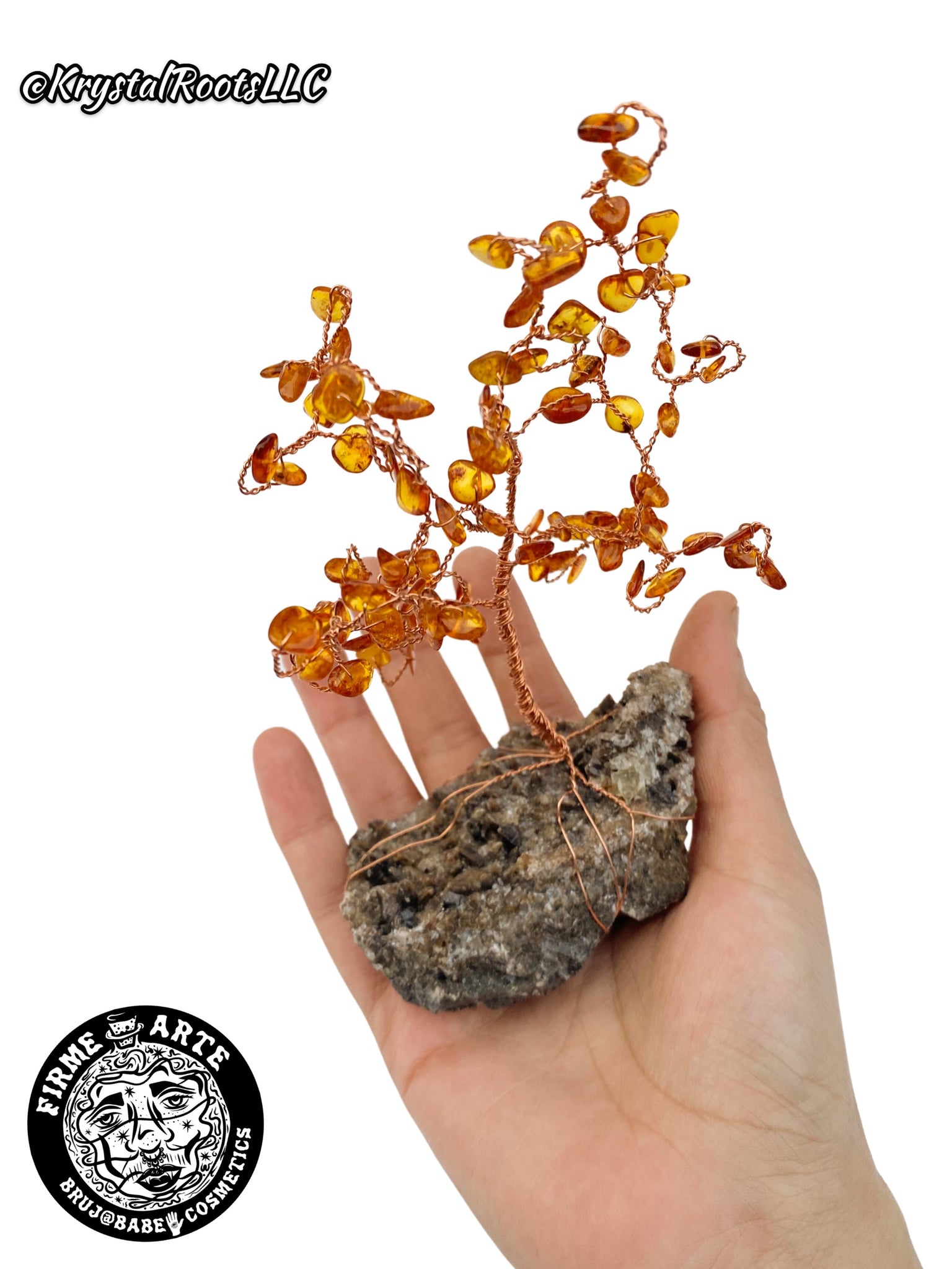 Crystal Trees | Amber + Dogtooth Calcite