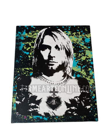 Nuevo Santos | Canvas 8x10 | Kurt Cobain | Green Blue